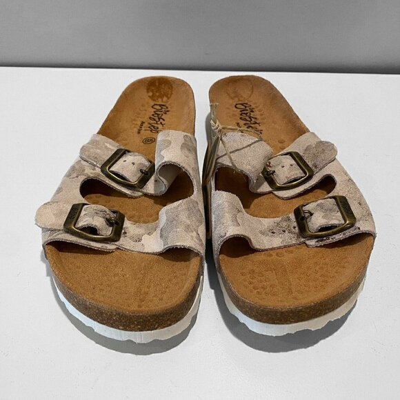 NEW BioStep Gray Leather Comfort Sandals 8.5 - Picture 2 of 11